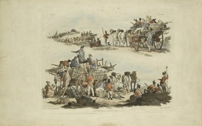 Tábori jelenetek, 1803 (színes rézkarc) alkotó: William Henry after Pyne