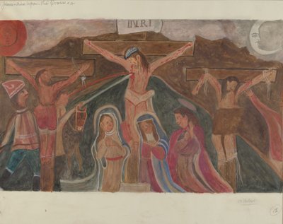 12. keresztút: Jézus meghal a kereszten, c. 1936. alkotó: William Herbert