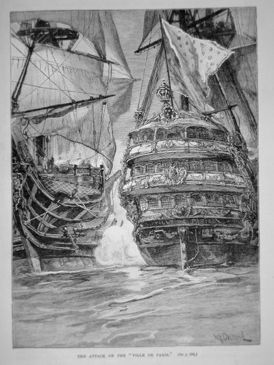Támadás a „Ville de Paris” (litho) ellen alkotó: William Heysham (after) Overend
