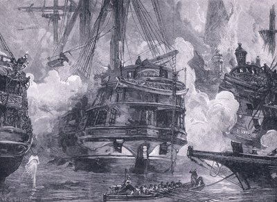 A navarinói csata i.sz. 1828 (litho) alkotó: William Heysham (after) Overend
