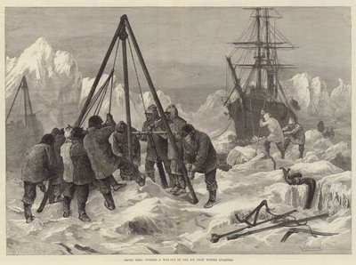 Arctic Life, kiutat vágva a jégből a téli negyedből alkotó: William Heysham Overend