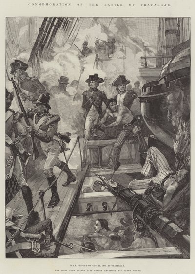 A trafalgari csata megemlékezése, HMS Victory 1805. október 21-én, Trafalgarban alkotó: William Heysham Overend