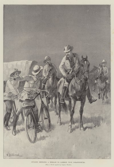 Kerékpárosok üzenetet hoznak Jamesonnak Johannesburgból alkotó: William Heysham Overend