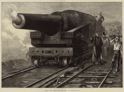 A nyolcvanegy tonnás ágyú kilövése Shoeburynessben alkotó: William Heysham Overend