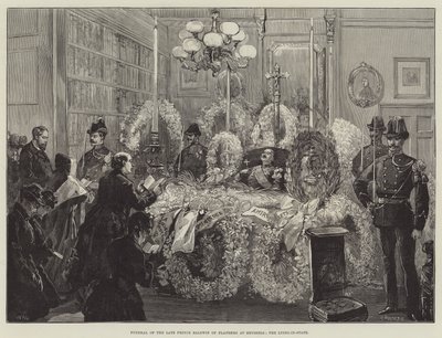 A néhai Baldwin flandriai herceg temetése Brüsszelben, a fekvő államban alkotó: William Heysham Overend