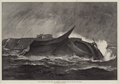 A HMS Eurydice utolsó látképe Benjamin Cuddiford, a két túlélő egyikének szemével alkotó: William Heysham Overend