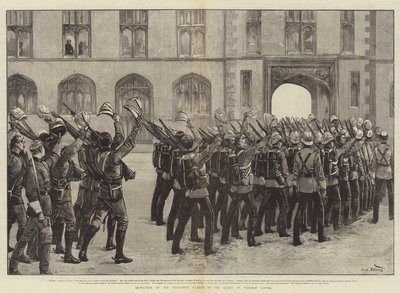 A királynő szemléje a gránátos gárdáknál a windsori kastélyban alkotó: William Heysham Overend