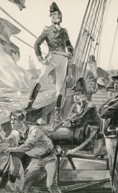 Lord Cochrane segítséget kér a francia flotta megtámadásához alkotó: William Heysham Overend