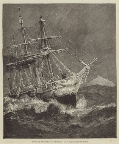 Az Északi-sark expedíció visszatérése, a HMS Alert hazafelé tartó expedíció alkotó: William Heysham Overend