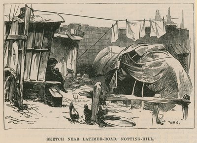 Vázlatok a cigányéletről; Vázlat a Latimer Road közelében, Notting Hillben alkotó: William Heysham Overend