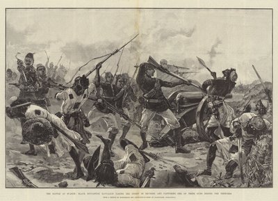 A suakini csata, a Black Soudanese zászlóalj visszafelé veszi az ellenséget, és elfoglalja az egyik fegyverét az árkok mögött alkotó: William Heysham Overend