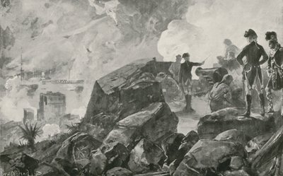 A spanyol ütőhajók megsemmisítése a britek által Gibraltárban alkotó: William Heysham Overend