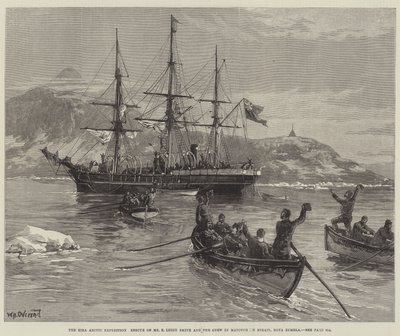 Az Eira-sarkvidéki expedíció, B. Leigh Smith úr és a legénység megmentése a Matotchkin-szorosban, Nova Zembla alkotó: William Heysham Overend