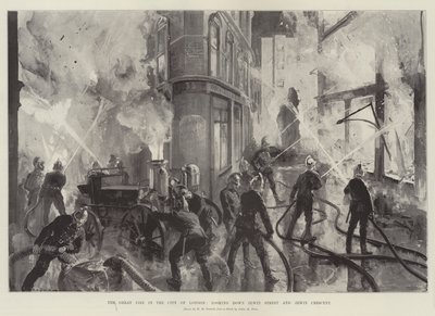 A nagy tűzvész a londoni Cityben, a Jewin Streeten és a Jewin Crescenten alkotó: William Heysham Overend