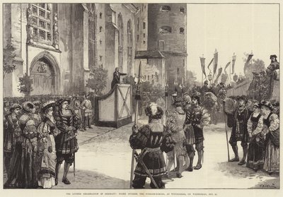 Luther-ünnepség Németországban, jelenet a wittenbergi Schloss-Kirche előtt, október 31-én, szerdán. alkotó: William Heysham Overend