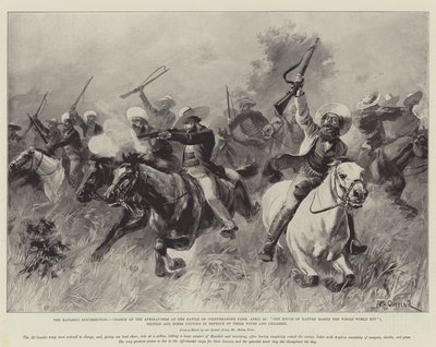 A Matabili Insurrection, Az afrikanderek vádja a Colenbrander Farm-i csatában, április 25., A természet egyetlen érintése rokonsá teszi az egész világot; A britek és a búrok egyesülnek feleségeik védelmében alkotó: William Heysham Overend