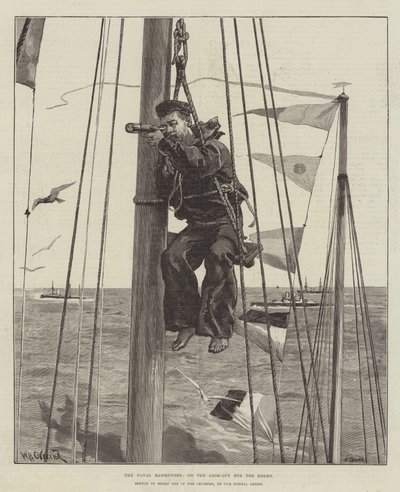 A haditengerészeti manőverek, az ellenség kitekintésében alkotó: William Heysham Overend