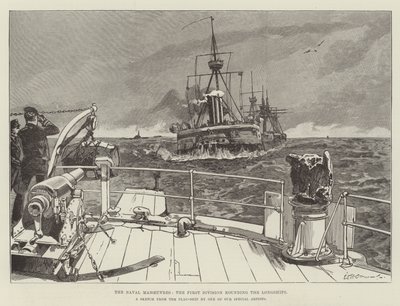 A haditengerészeti manőverek, az első hadosztály a Longships körül alkotó: William Heysham Overend