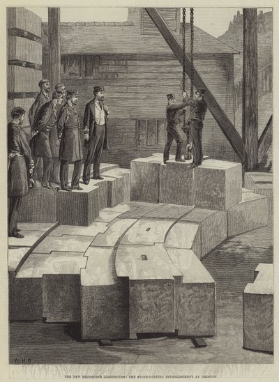 Az új Eddystone világítótorony, a Stone-Cutting Establishment Orestonban alkotó: William Heysham Overend