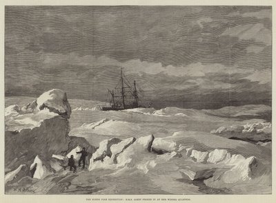 Az Északi-sark-expedíció, a HMS Alert befagyott a téli negyedébe alkotó: William Heysham Overend