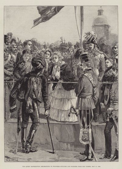 A királynő kitüntetéseket oszt a sebesült tiszteknek és katonáknak a Krímből, 1856. május 21. alkotó: William Heysham Overend