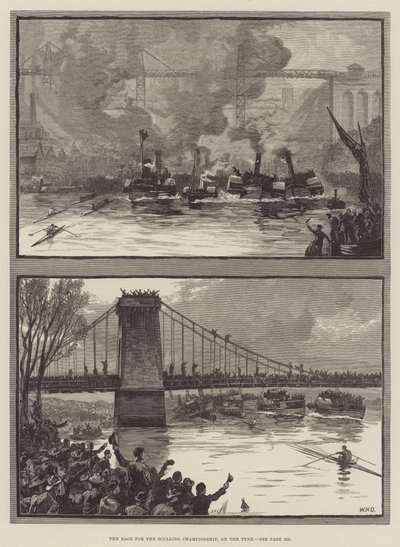 A Race for the Sculling Championship, a Tyne-on alkotó: William Heysham Overend