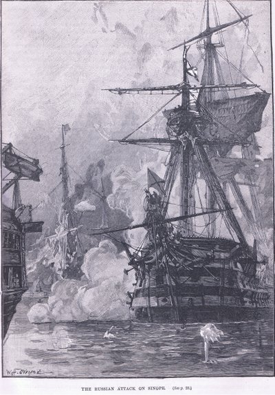 Az orosz támadás Szinope ellen 1853 AD alkotó: William Heysham Overend
