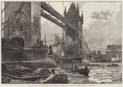 A Temze fölött felállítandó Tower-híd alapkövét a walesi herceg rakta le múlt hétfőn. alkotó: William Heysham Overend