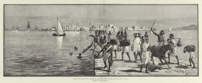 A háború a Soudanban, Massowah, a második szigetről, bemutatva a Causeway-t alkotó: William Heysham Overend