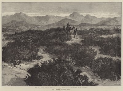 A háború a Soudanban, az út Sinkat felé, az ország természetét bemutató nézet alkotó: William Heysham Overend