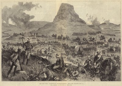 A zulu háború, Isandhlwana újralátogatta, és elhozta a vagonokat, május 21. alkotó: William Heysham Overend