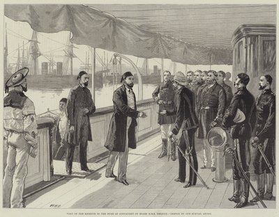 A Khedive látogatása Connaught hercegnél a HMS Helicon fedélzetén alkotó: William Heysham Overend