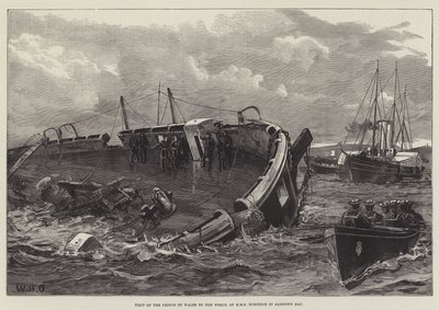 A walesi herceg látogatása a HMS Eurydice roncsánál a Sandown-öbölben alkotó: William Heysham Overend