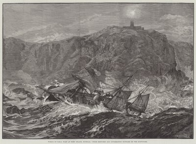 A HMS Wasp roncsa a Donegal állambeli Tory-szigeten alkotó: William Heysham Overend