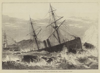 A St Lawrence gőzhajó roncsa a Paternoster-zátonyon, a Jóreménység-foktól nyugatra alkotó: William Heysham Overend