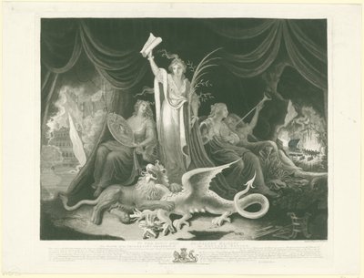 Nagy-Britannia hatalmának allegóriája, 1787 A brit nemzet növekvő nagysága (cím a tárgyon) alkotó: William Hincks