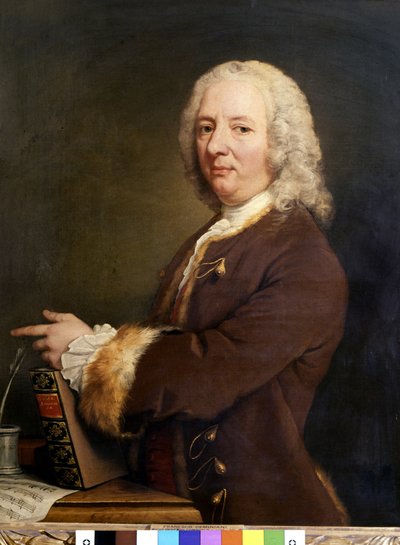 Francesco Saverio Geminiani portréja.Olasz zenész alkotó: William Hoare