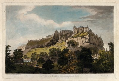 Gwalior erődjének látképe északnyugatról. alkotó: William Hodges