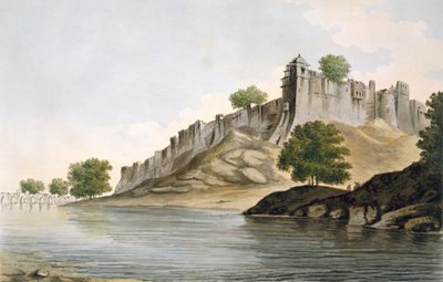 Kilátás az Ilionpoor erődre a Goomty folyó partján, pub. 1785-88. alkotó: William Hodges