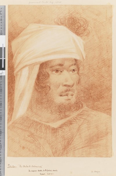 17. oldal Potatow, az Otaheite admirális, 1768-75 (vörös-fehér kréta) alkotó: William Hodges