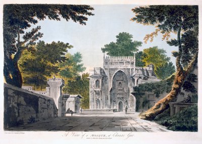 Kilátás a Chunar Gur-i mecsetre, 1786 (akvatinta) alkotó: William Hodges