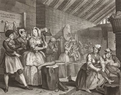 Egy szajha? S Haladás / A kurva útja, 4. lap: Im Zuchthaus. 1732 alkotó: William Hogarth