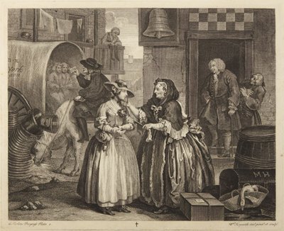Egy prostituált története, 1. tábla alkotó: William Hogarth