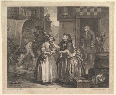 A parázna fejlődés, 1. tábla, 1732. április. alkotó: William Hogarth