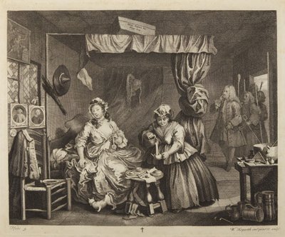 Egy prostituált pályafutása, 3. tábla alkotó: William Hogarth