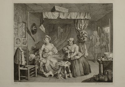 Egy prostituált élete: 3. tábla alkotó: William Hogarth