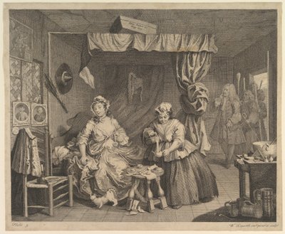 A parázna fejlődés, 3. tábla, 1732 áprilisa előtt. alkotó: William Hogarth