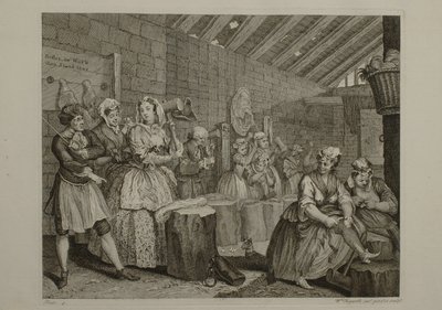 Egy prostituált élete: 4. tábla alkotó: William Hogarth