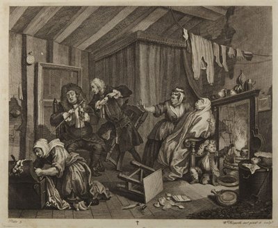 Egy prostituált életútja, 5. tábla alkotó: William Hogarth
