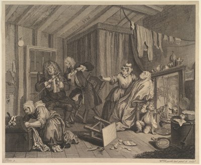 A parázna fejlődés, 5. tábla, 1732 áprilisa előtt. alkotó: William Hogarth